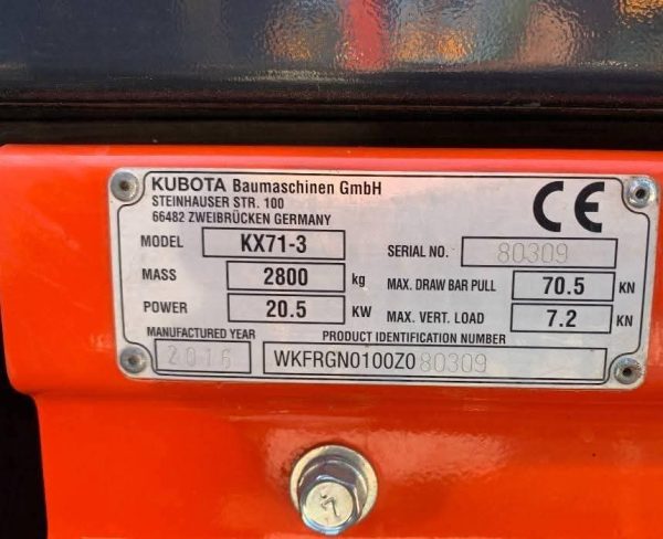 Mini pelle KUBOTA KX 71-3 - Image 15